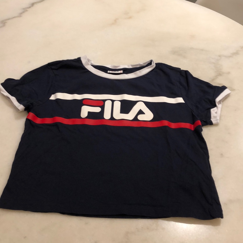 Fila cotton navy logo tee.S